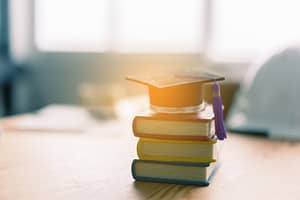 education study abroad in book,back to school and graduation cap
